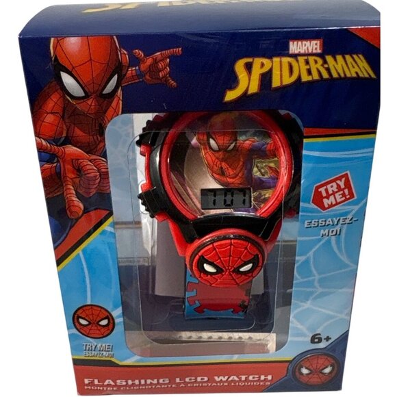 Marvel Spiderman Kids Watch LCD With Adjustable Strap Ages 6+ - Picture 1 of 4